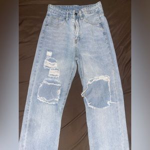 Light Wash Ripped Boyfriend Jeans